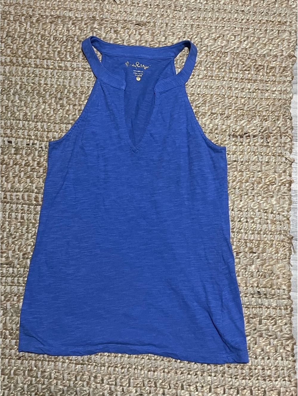 Lilly Pulitzer Blue Racerback Tank Top, Size Small